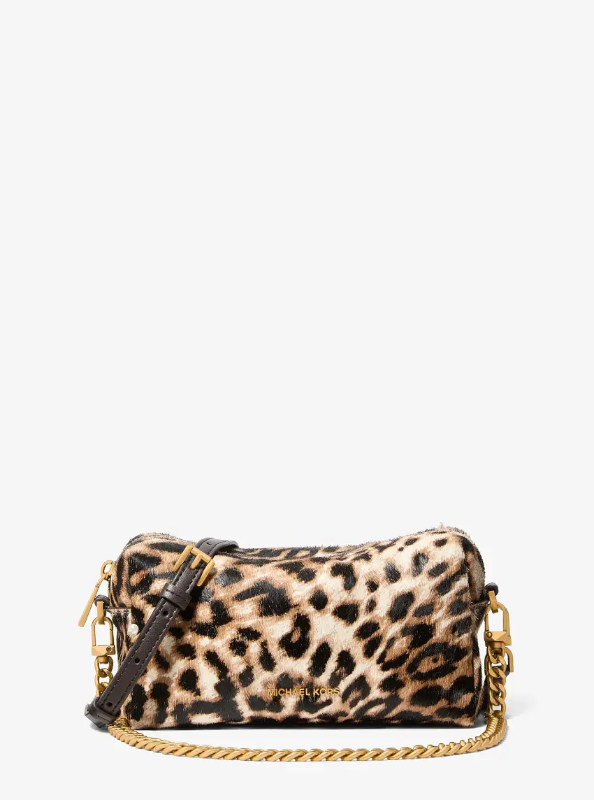 Bryant Small Leopard Print Calf Hair Convertible Crossbody Bag