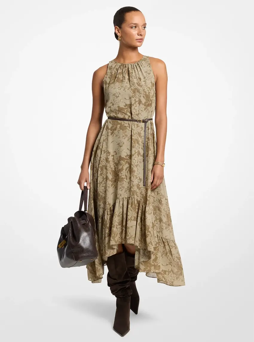 Floral Georgette High-Low Dress