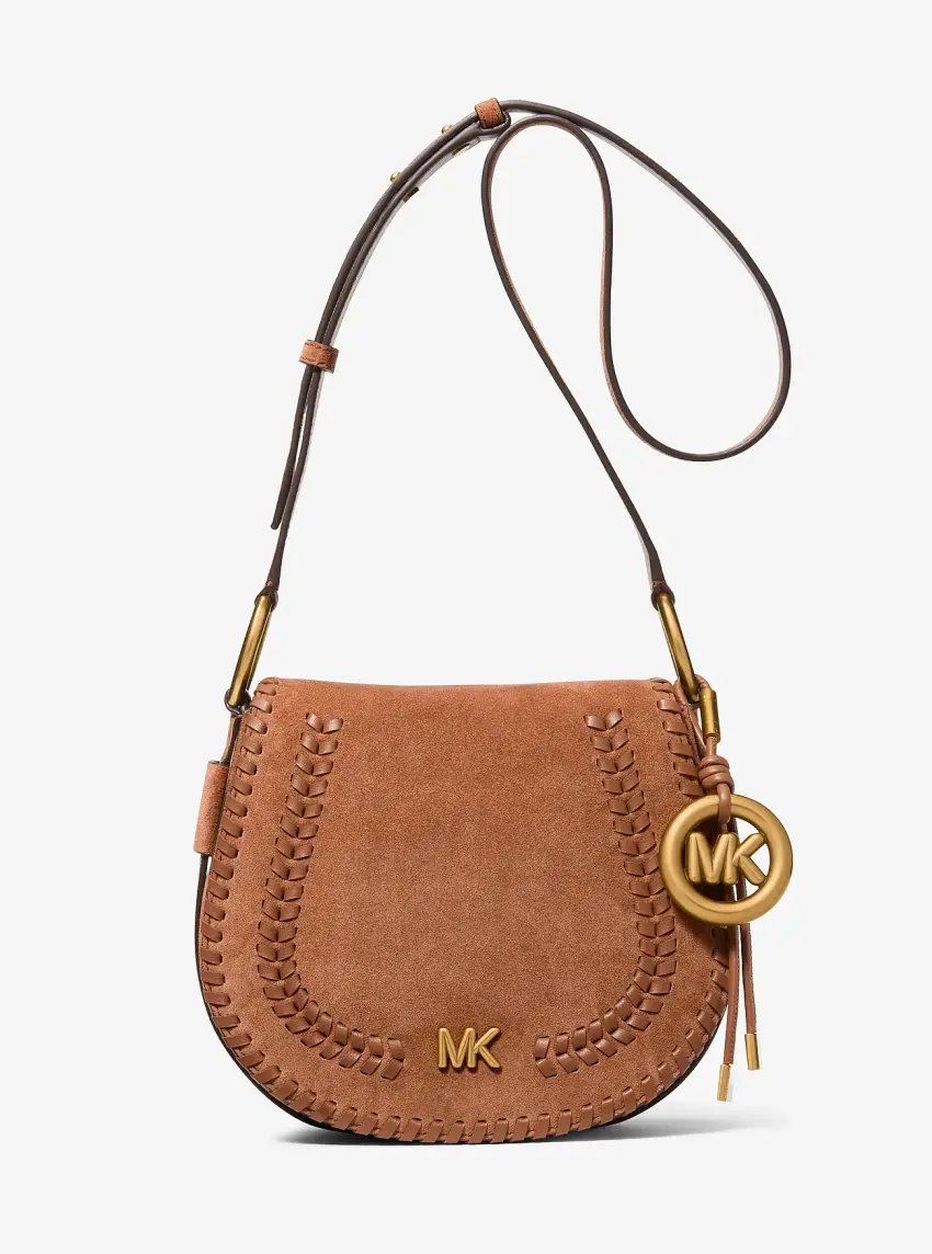 Josie Medium Whipstitched Suede Saddle Bag