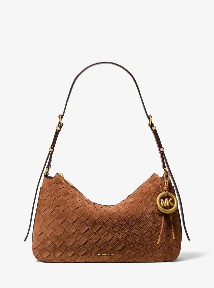 Nolita Medium Hand-Woven Suede Shoulder Bag